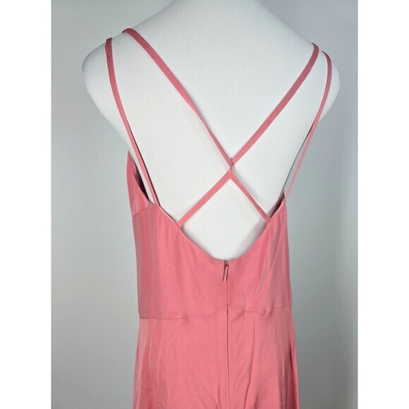 TED BAKER Dusty Pink Slip Asymmetric Midi Maxi Dress (TED Size 3 ) Reg- US 8 - Picture 4 of 10